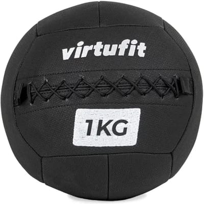 VirtuFit Wall Ball Pro - 1 kg - Fitness - Hyrox Training - Zwart - Gewichtsbal - Krachtbal - Trainingsbal - Wall Ball - Medicijn Bal