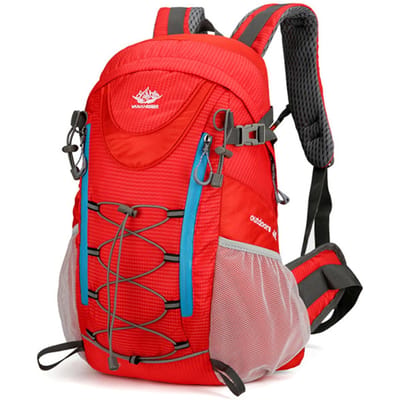 Sac à dos de randonnée 40 L pour camping, randonnée, voyage, extérieur, hydrofuge rouge