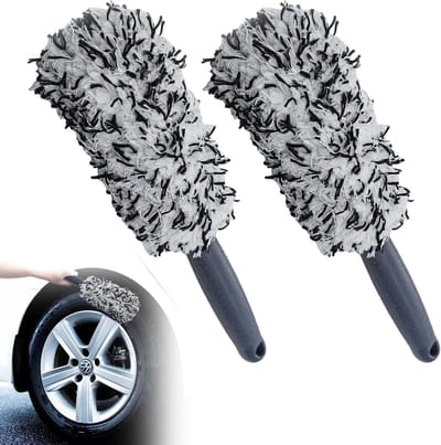 Rim Cleaning Borstelset voor Auto- en Motorwielen, Effectieve Verwijdering van Vuil, 2 Stuks, Ideaal voor Schone Velgen en Onderhoud