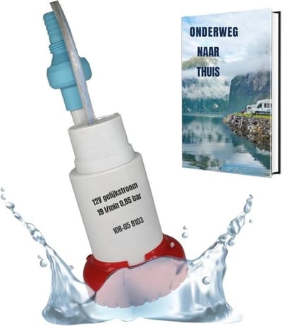 Thuys – Waterpomp 12V – Dompelpomp 12 Volt – 17cm x 13cm x 7cm – Wit
