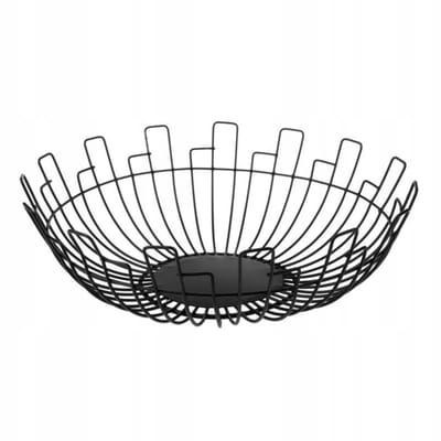 Galicja Loreto Metalen Fruitmand - Zwart, 31 cm