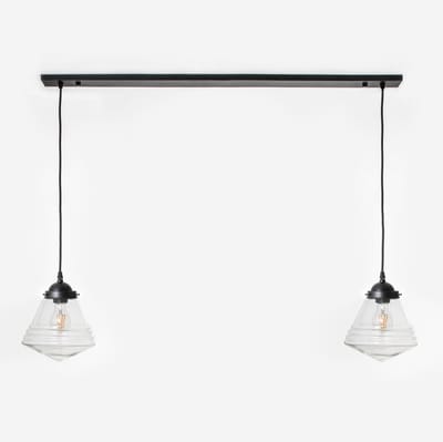 2 x Luxe School Small Helder lampen aan plafondbalk Moonlight - Art Deco Trade