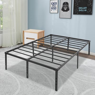 Metalen Bedframe - Inklapbaar Bed - Ruimte Besparen - Hoge Belastbaarheid - 189 x 135 cm - Zwart
