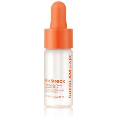 Hot Streak Thermal Defense Glow Oil Elixir-10ml/0,3Fl Oz, haarverzorging etherische olie, rozengeur hydraterende olie serum voor diepe voeding, haarolie hittebescherming krullend haar producten haarbehandeling serum, temt kroezen en verzegelt glans, hittebescherming verrijkt met zonnebloemolie gewichtloze mistspray voor alle haartypes Geschenk Roze Make-up Strand Festivals Haarverzorging Vakantie Zomer Haaraccessoires Terug naar school Reis