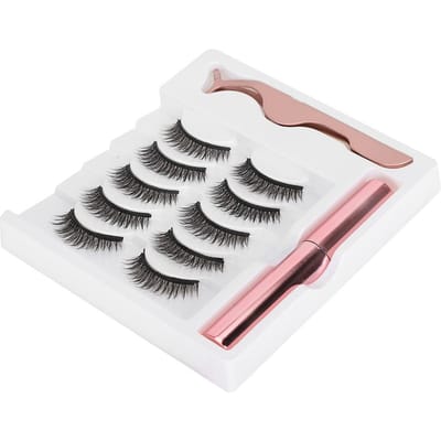 Magneet Valse Wimper Magnetische Vloeibare Eyeliner Pincet Wimper Make-up Tool Set (#051) white