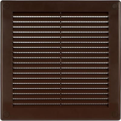 Ventilatierooster - Ventilatiepaneel Rooster - Luchtstroom Reguleren - Geïntegreerd Muggennet - 20x20 cm - Bruin