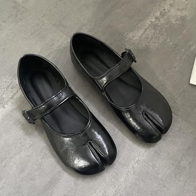 Dames Sandalen Split Toe Mary Jane Ballerina's Dames Bele Tabi Pumps Vrouwelijk Retro Vintage Meisje Dagelijks Nieuwigheid Effen Ninja Schoenen 37 zwart
