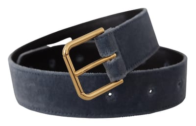 Dolce & Gabbana Marineblauwe Katoenen Gouden Metalen Logo Taillegesp Riem