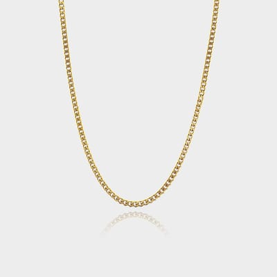 Cuban Ketting 3 mm - Gouden Schakelketting - 50 cm lang - Ketting Heren - Olympus Jewelry