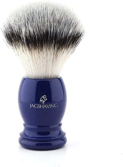 Synthetische scheerkwast met handvat van blauwe hars, onderhoudsarm, verzorging en verzorging voor mannen (scheerkwast)