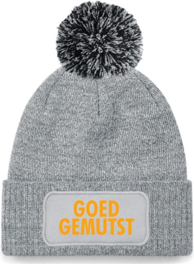 Goed gemutst wintermuts grijs pompoen | fluor oranje - soBAD. | Wintersport | Schaatsen | Après ski outfit Warme Muts voor Volwassenen | Heren en Dames Beanie | Schaatsen | Wintermuts