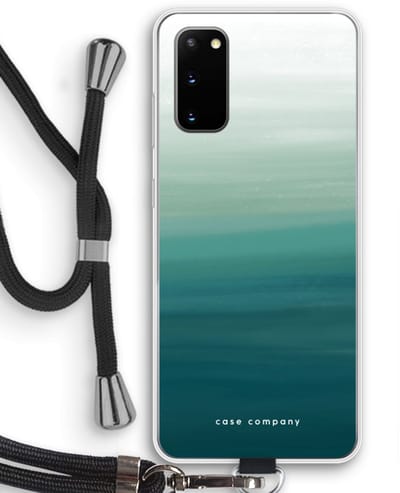 Case Company® - Hoesje met koord geschikt voor Samsung Galaxy S20 hoesje met Koord - Ocean - Telefoonhoesje met Zwart Koord - Bescherming aan alle Kanten en Over de Schermrand