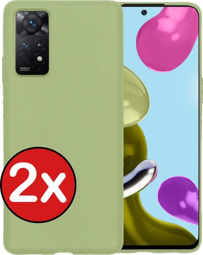 Hoesje - 2 Stuks - Geschikt voor Xiaomi Redmi Note 11s - Sterk & Shockproof - Telefoonhoes - Back Cover - Case Siliconen - Telefoon Hoes - Groen