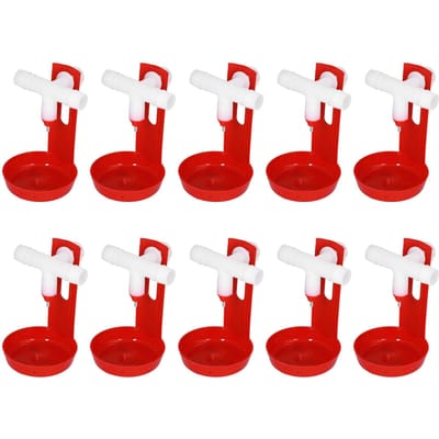 10 Set Kippendrinkbeker Automatische Pluimvee Drinkbak Drinker met Witte T-stuk white