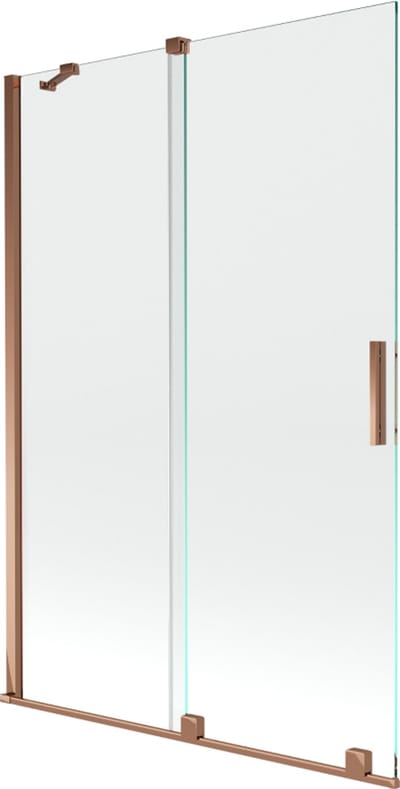 Mexen Velar badwand 2-delige schuifbare 120 x 150 , transparant, roze goud - 896-120-000-01-60