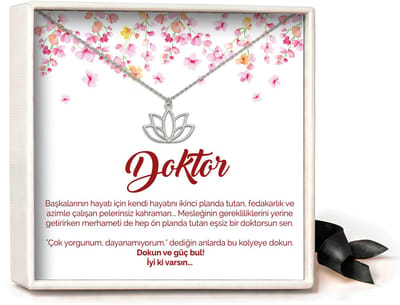 Pera Jewelry - 925 sterling zilveren Lotus ketting - Lotus Kolye – Doktor - Collier - Ketting Dames - Ketting met Hanger