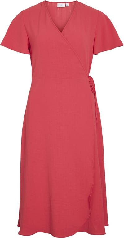 VILA - VILOVIE S/S WRAP MIDI DRESS - NOOS - Dames - Mini jurken