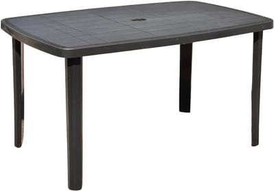 Rechthoekige kunststof tuintafel met afneembare poten - 138 x 87 x 72 cm