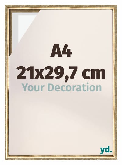 Your Decoration - Baklijst 21x29,7 cm - Goud Antiek - Baklijst voor Canvas - MDF - Lyon