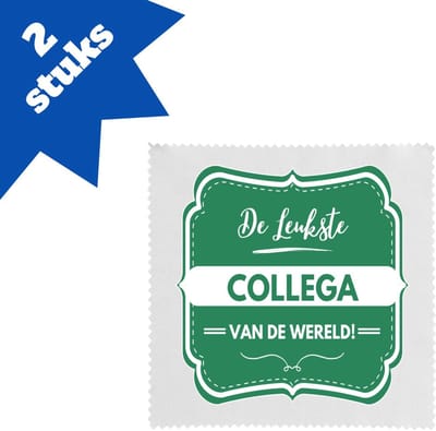 Akyol - de leukste collega van de wereld brillendoekjes - Collega - iemand die een collega is - leukste ooit - werk - collega - verjaardagscadeau - kado - gift - geschenk - afscheidscadeau - welkomscadeau - verrassing - 17,8 bij 17,8 cm - 2 stuks