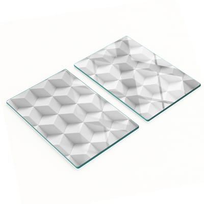 Set van gehard glazen snijplanken met 3D-print, 2x40x52 cm