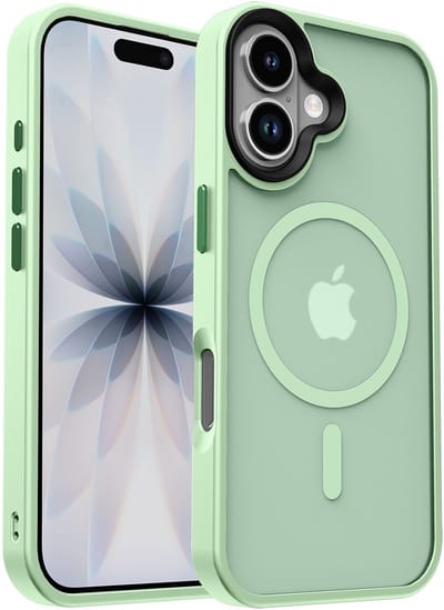 Hoesje Geschikt voor iPhone 17 - Compatibel met MagSafe / Qi2 - Matte Beschermhoes - Back Cover met Magneet - Groen