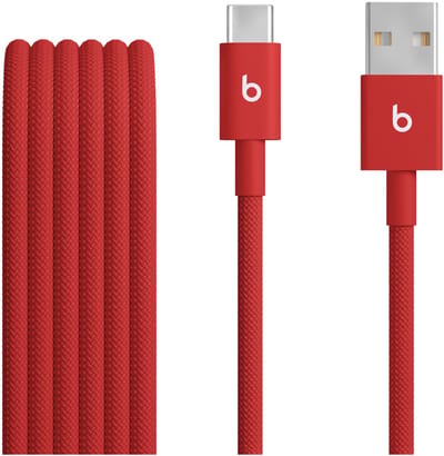 Beats by Apple - USB‑C Oplaadkabel - USB‑C naar USB‑C - 60W - 1,5m - Geweven - Rood