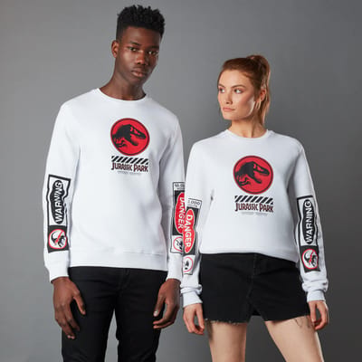 Jurassic Park Primal Warning Unisex Sweatshirt - Wit - S