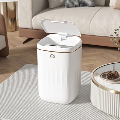 Automatische 20L Prullenbak met Aanraaksensor voor Keuken en Badkamer - Onderhoudsvrij, Elektronisch en Handig Ontwerp, Batterijvoeding, Stijlvol en Ruimtebesparend