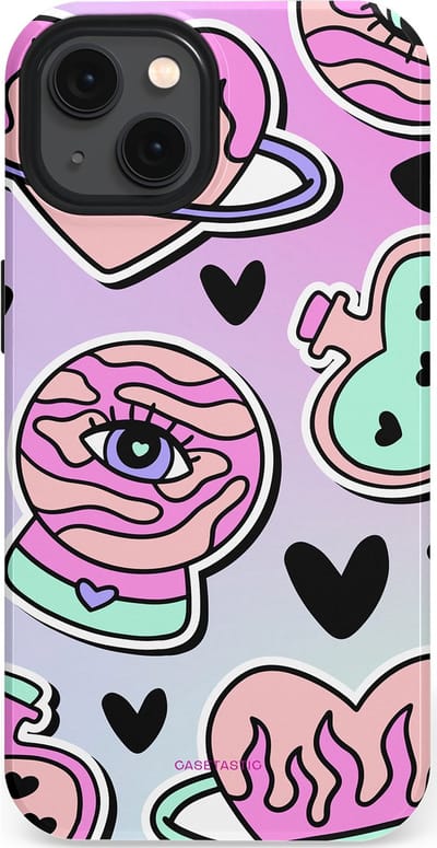 Casetastic Hoesje Geschikt voor Apple iPhone 13 Magsafe - Stijlvolle Beschermende Duo-layer Case - Pastel Popart