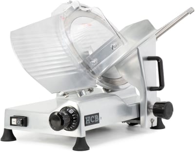HCB® - Professionele Horeca Snijmachine - 300 mm - RVS / INOX - 230V - Allessnijder - Vleeswaren - Groenten - Vleessnijmachine - 48.7x57.3x43 cm (DxBxH) - 22.2 kg - 2553