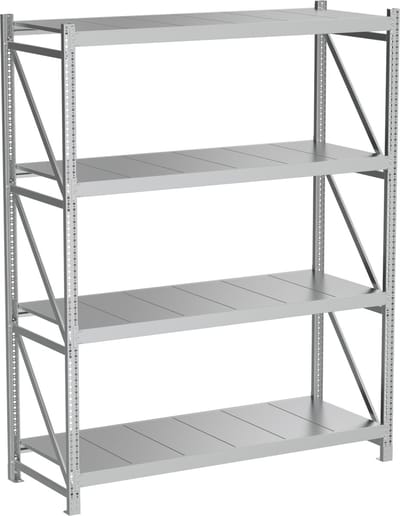 Povag Stellingkast - Magazijnstelling - 200x160x60 cm - 150 kg per legniveau - Gegalvaniseerd staal - 4 legniveaus