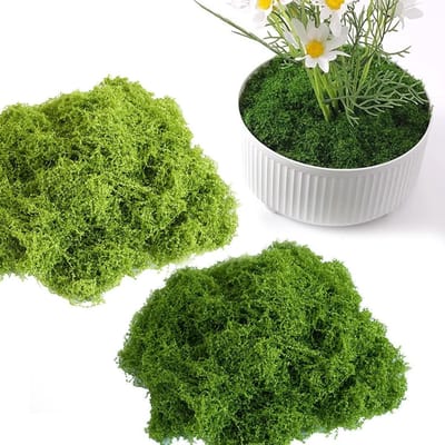 100g Kruidige Kunstmos voor Creatieve Projecten, Decoratie voor Muren en Aquaria, Ideaal voor Modelbouw en Thuisdecoratie (Lichtgroen 50g + Donkergroen 50g)