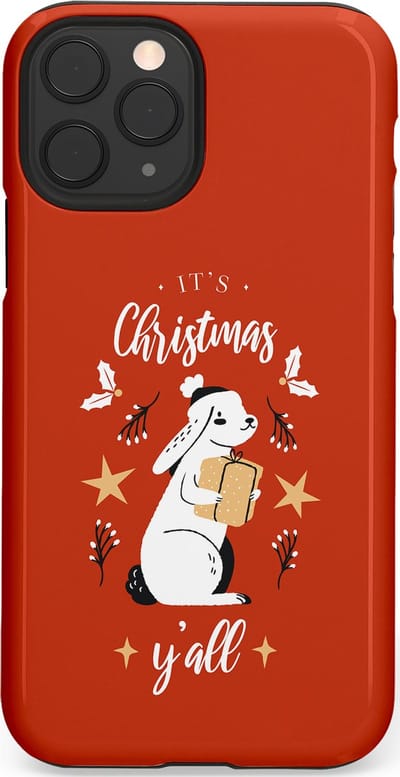 Casetastic hoesje geschikt voor Apple iPhone 11 Pro - Dubbellaagse bescherming - Kerst Konijntje Flappie - Fashion Case - Terracotta