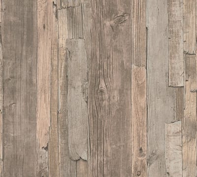 SPROKKELHOUT BEHANG | industrieel - Beige Bruin - A.S. Création Elements 2