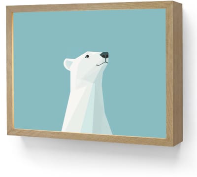 Wandlamp 40x30 cm - Oplaadbaar - Ijsbeer - Lichtblauw - Minimalistisch - Wandlampen binnen woonkamer - Slaapkamer lamp - Decoratieve nachtlamp - Vloerlamp draadloos