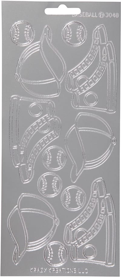 Stickers, sport, vel 10x23 cm, zilver, 1 vel