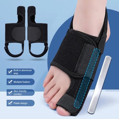 Hallux Valgus Teenspreider met Aluminium Spalk I Handbrace I Teenbrace I Revalidatiespalk I Teen Splint I Rechttrekken Grote Teen I One Size Verstelbaar I Rechts