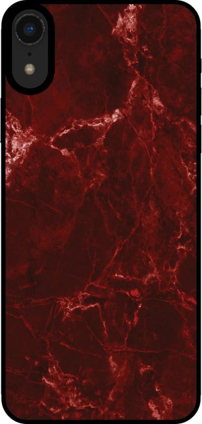 Smartphonica Telefoonhoesje voor iPhone Xr met marmer opdruk - TPU backcover case marble design - Rood geschikt voor Apple iPhone XR