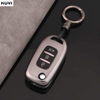 Coque de protection pour clé de voiture pliable en TPU pour Renault Kwid Kadjar Captur Megane Sandero Stepway Logan Clio 5 Arkana gray