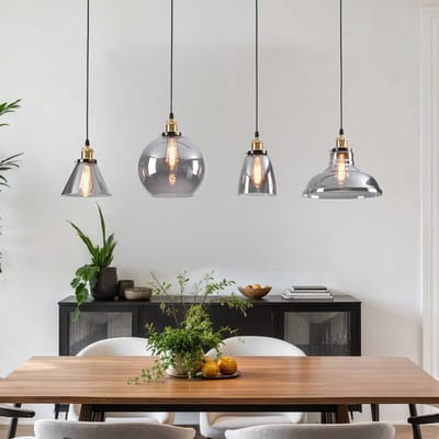 LumenXL Hanglamp 4-lichts - smoke glas - Kendall