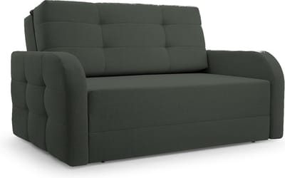 Porto 120 - Slaapbank - Compact en Multifunctioneel - 141 x 100 x 90 cm - Eenvoudig Uitklapbaar & Decoratieve Stiksels - Donkergroen (BRAGI 78)