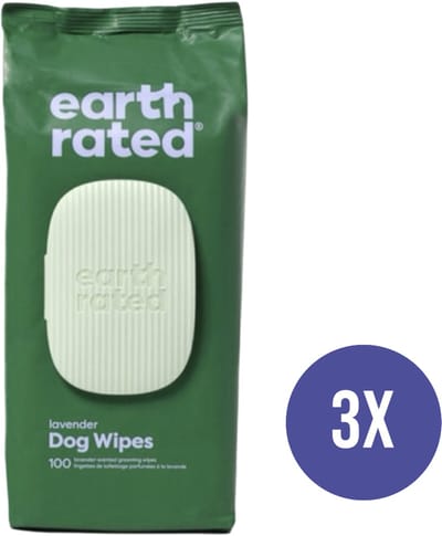 Combideal - Earth Rated - Schoonmaakdoekjes Hond - Dog Wipes Lavendel - 3x 100 Stuks