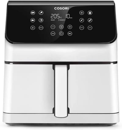 Airfryer XL 6.2L Wit + 50 Bakpapier Vellen - Compacte Heteluchtfriteuse