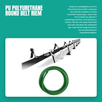 Dailygoods- Polyurethaan Riem 10mm - Ruw Oppervlak - Groen - Industrieel Gebruik - Kwaliteitsproduct - Duurzaam Materiaal