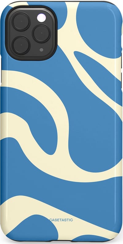 Casetastic hoesje geschikt voor Apple iPhone 11 Pro Max - Dubbellaagse bescherming - Lichtblauwe water vlekken - Fashion Case - Lavendel Crème Lichtblauw
