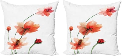 ABAKUHAUS Aquarel Kussenhoes Set – 2x60x60 cm – Digitaaldruk – Rits