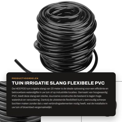 Dailygoods- Irrigatieslang 20 meter - Duurzaam PVC - Flexibel - Hoge waterdruk - Voor tuin en bloembed - Gemakkelijk te installeren - Tuinslang