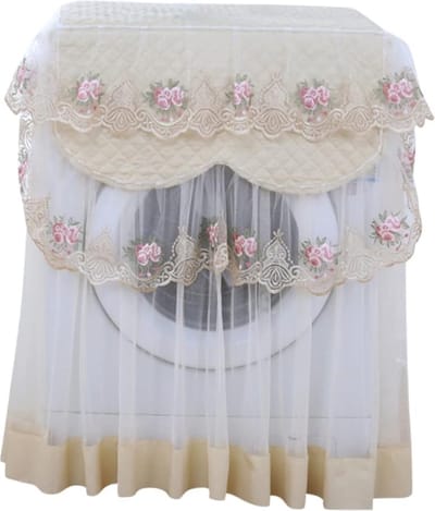 Wasmachine hoes - Droogmolenhoezen - Wasmachine beschermer - Wasmachine cover - Wasdroger beschermhoes - Droogcombinatiehoes - rol stofkap - 60 * 60 * 85 CM - kant ruche bloemen - Voor De Meeste Voorlader Wasmachines En Buitendrogers