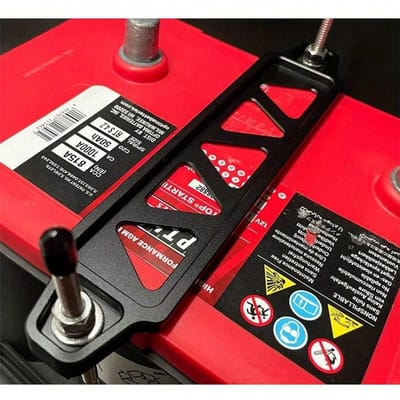 Accu Fixatie Beugel Houder, Auto Accuhouder Kit met 10 inch J Bouten, Aluminiumlegering Accu Fixatie Montagebeugel, Accubak Black veelkleurig